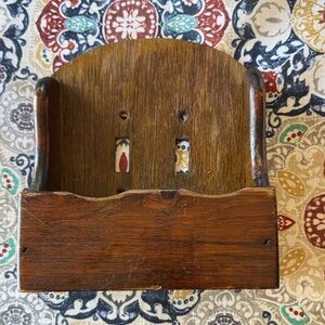 Rustic Brown Wooden Wall Pocket Organizer - Brown